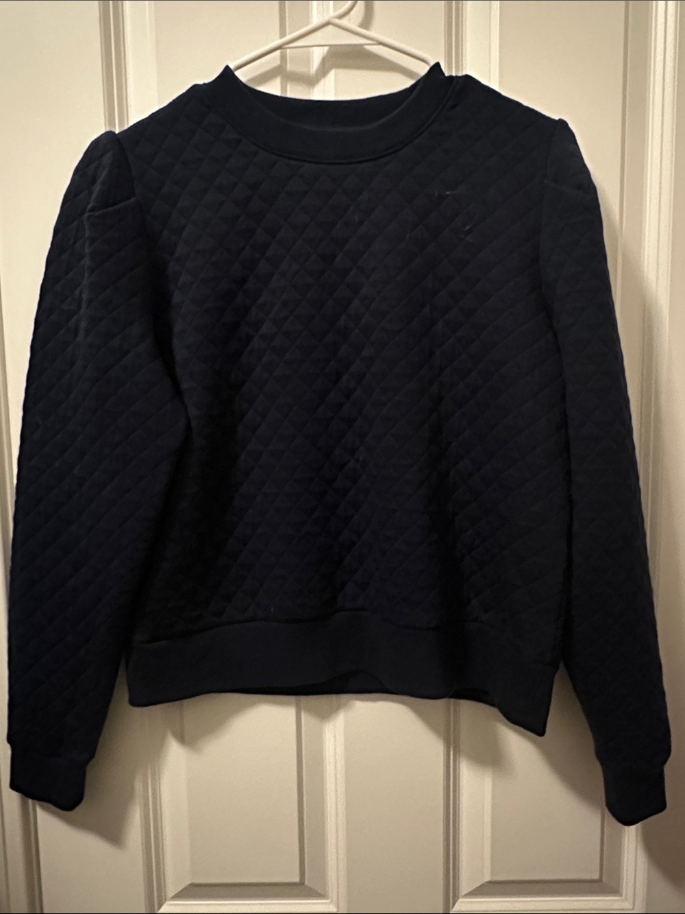 Walter Hagen Quilted Crewneck Sweater - Navy Blue